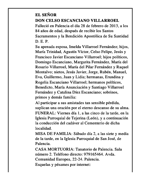 Don Celso Escanciano Villarroel