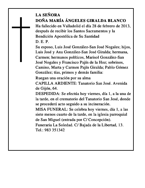 Doña María Ángeles Giralda Blanco