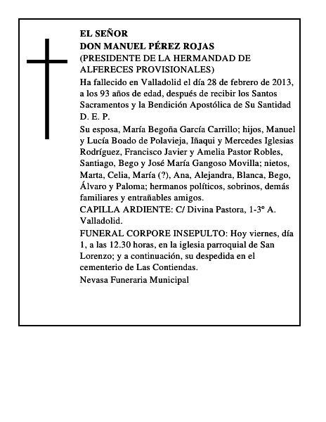 Don Manuel Pérez Rojas