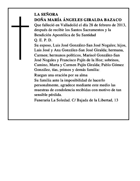 Doña María Ángeles Giralda Bazaco