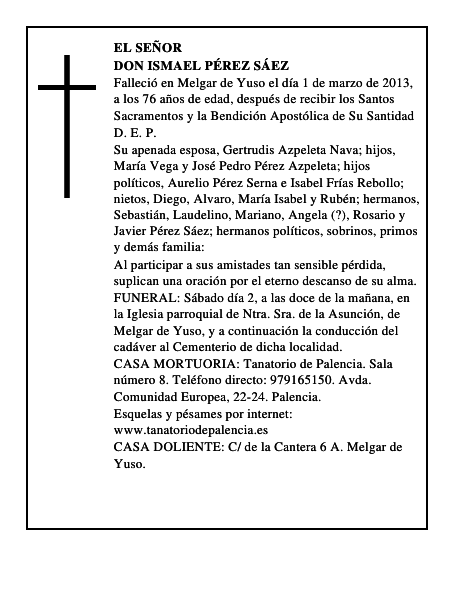 Don Ismael Pérez Sáez
