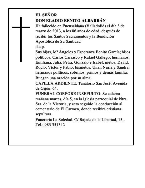 Don Eladio Benito Albarrán