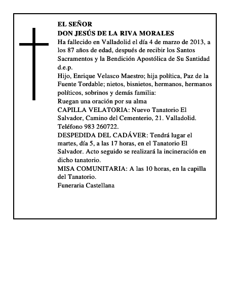 Don Jesús de la Riva Morales