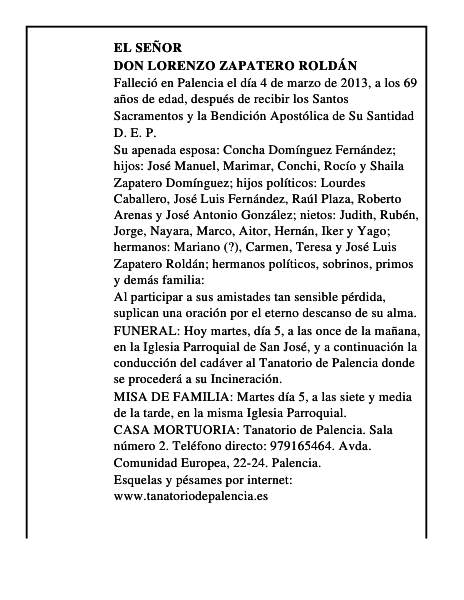 Don Lorenzo Zapatero Roldán