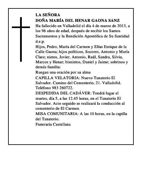 Doña María del Henar Gaona Sanz