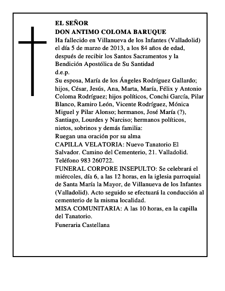 Don Antimo Coloma Baruque