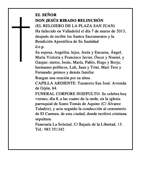 Don Jesús Ribado Belinchón