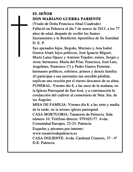 Don Mariano Guerra Pariente