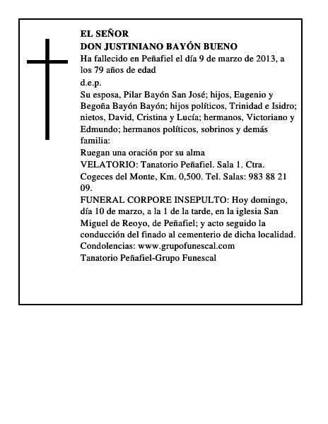Don Justiniano Bayón Bueno