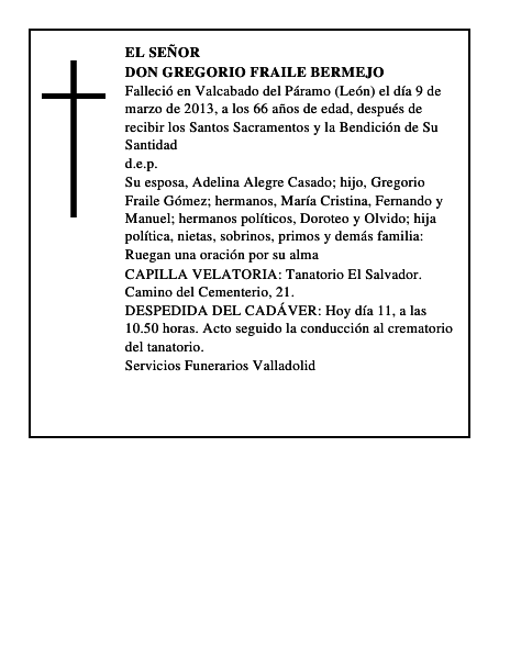 Don Gregorio Fraile Bermejo