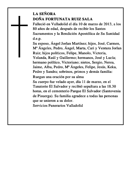 Doña Fortunata Ruiz Sala
