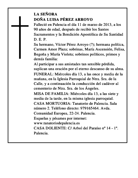 Doña Luisa Pérez Arroyo