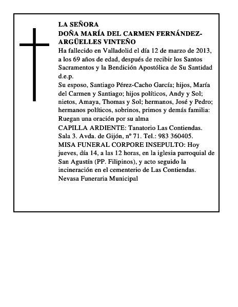 Doña María del Carmen Fernández-Argüelles Vinteño