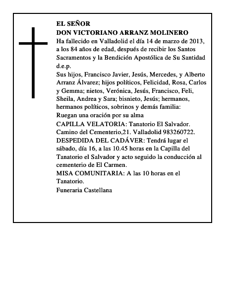 Don Victoriano Arranz Molinero