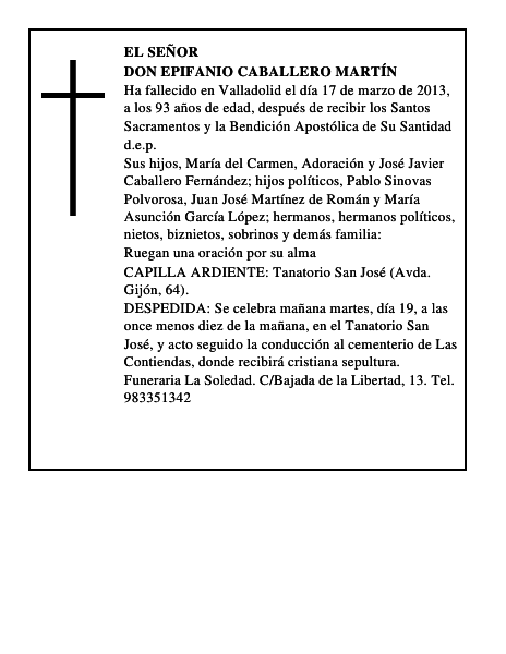 Don Epifanio Caballero Martín