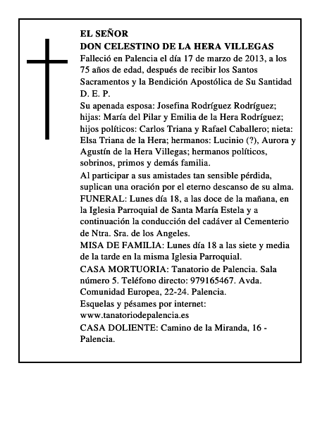 Don Celestino de la Hera Villegas