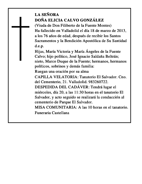 Doña Elicia Calvo González