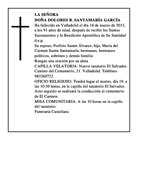 Doña Dolores R. Santamaría García