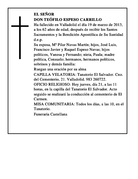 Don Teófilo Espeso Carrillo