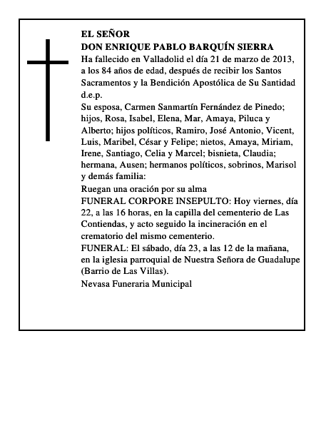 Don Enrique Pablo Barquín Sierra