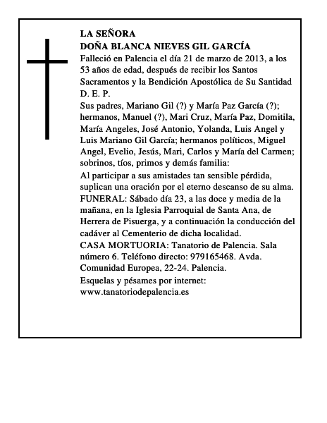 Doña Blanca Nieves Gil García