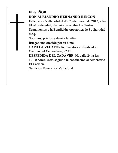 Don Alejandro Hernando Rincón