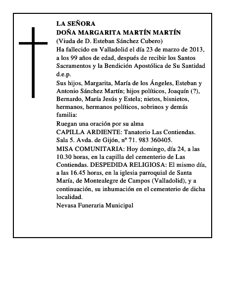 Doña Margarita Martín Martín