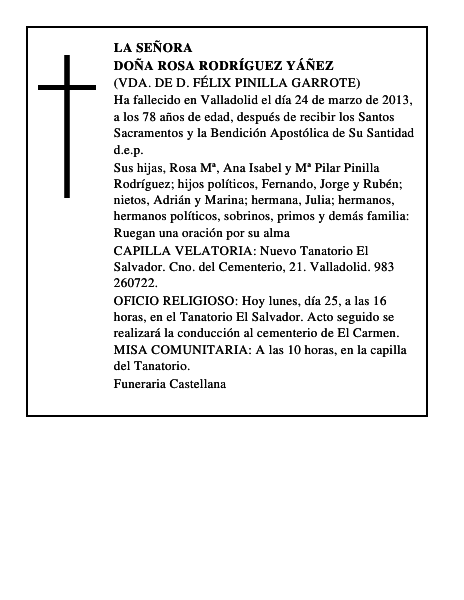 Doña Rosa Rodríguez Yáñez