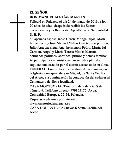 Don Manuel Matías Martín