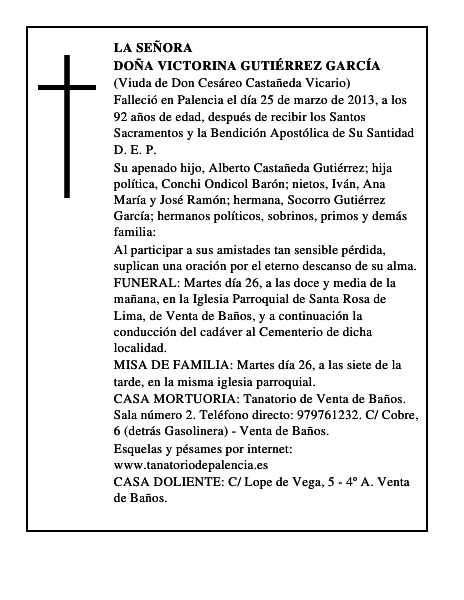 Doña Victorina Gutiérrez García