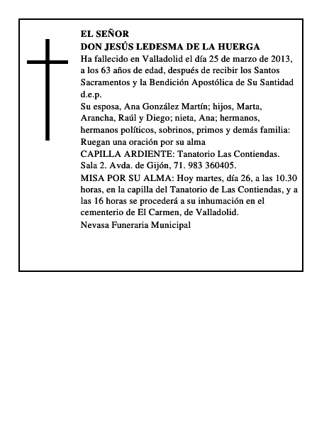 Don Jesús Ledesma de la Huerga