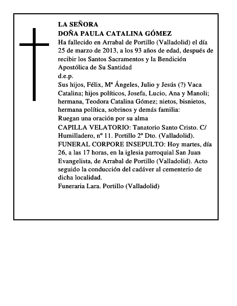 Doña Paula Catalina Gómez