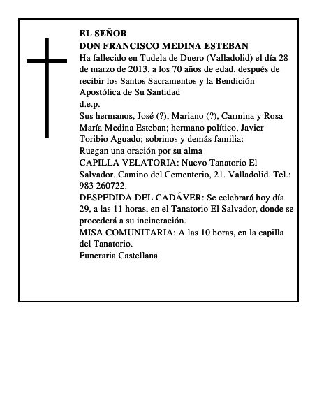 Don Francisco Medina Esteban