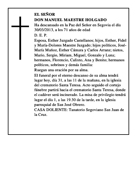 Don Manuel Maestre Holgado