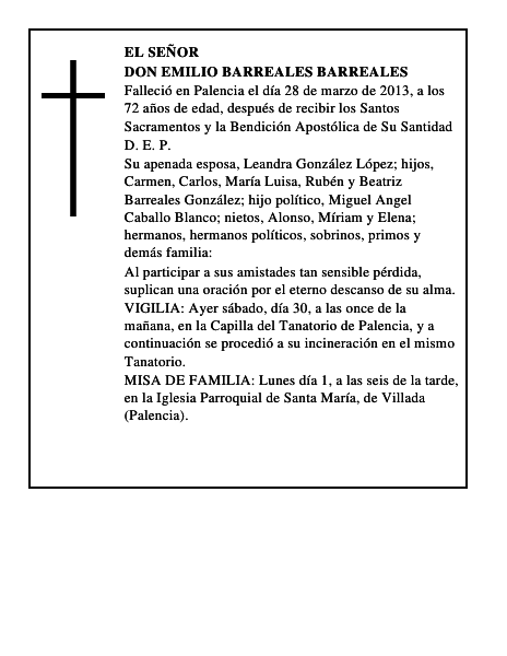 Don Emilio Barreales Barreales