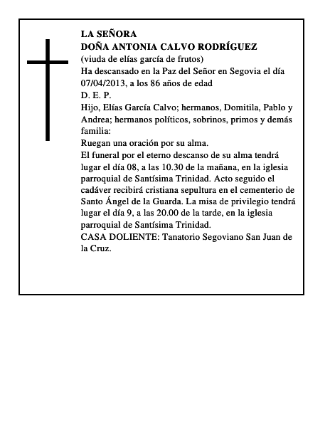 Doña Antonia Calvo Rodríguez