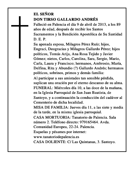 Don Tirso Gallardo Andrés