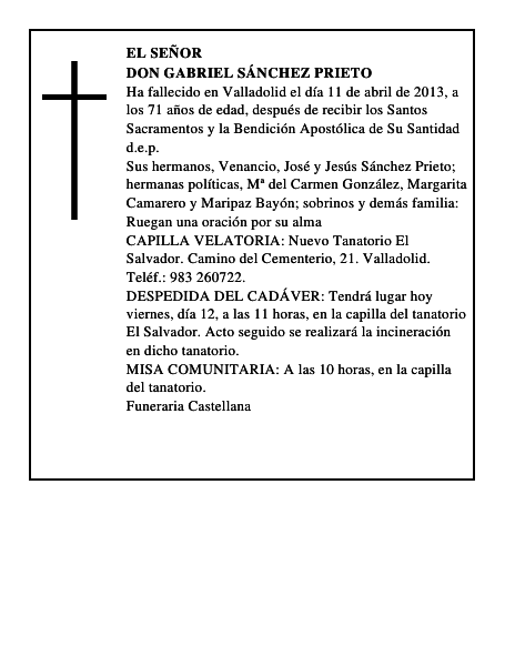 Don Gabriel Sánchez Prieto