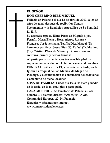 Don Ceferino Diez Miguel