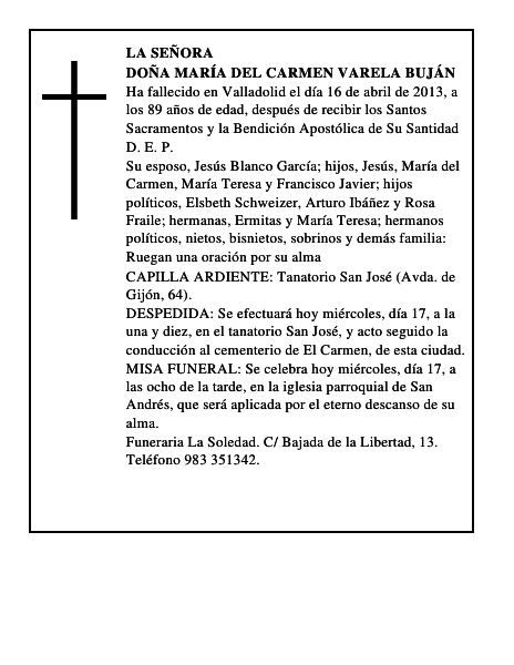 Doña María del Carmen Varela Buján