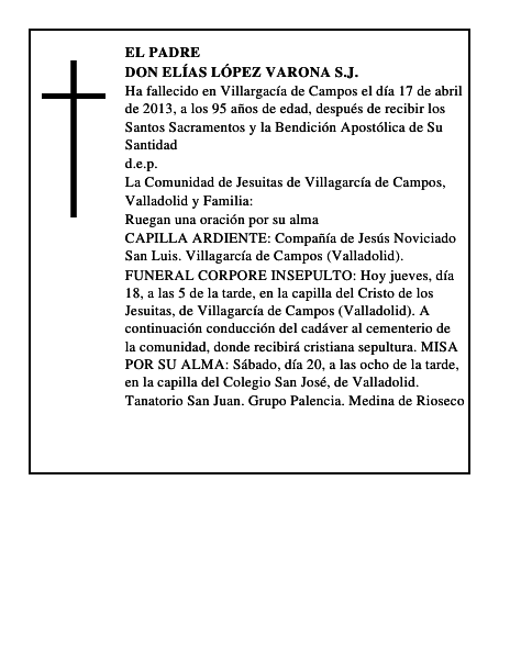 Don Elías López Varona S.J.