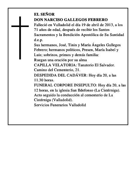 Don Narciso Gallegos Febrero