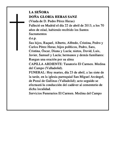 Doña Gloria Heras Sanz