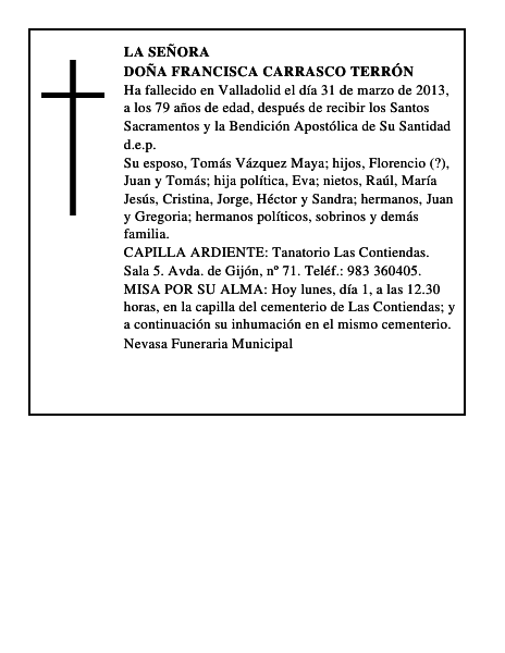 Doña Francisca Carrasco Terrón