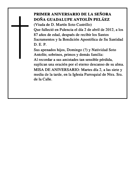 Doña Guadalupe Antolín Peláez