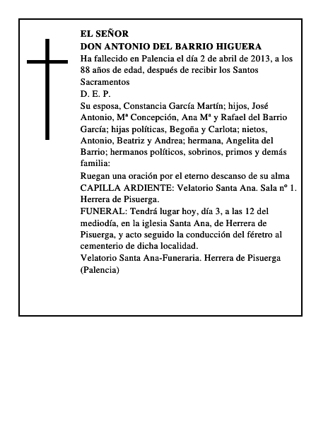 Don Antonio del Barrio Higuera