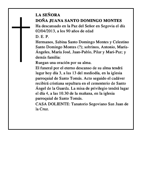 Doña Juana Santo Domingo Montes