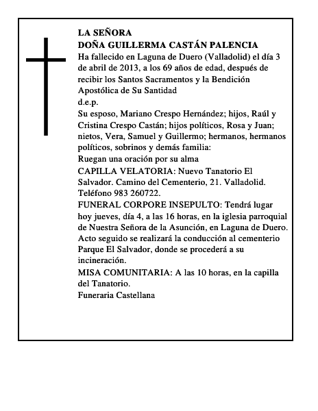 Doña Guillerma Castán Palencia