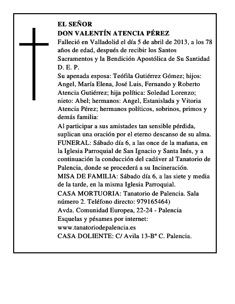 Don Valentín Atencia Pérez