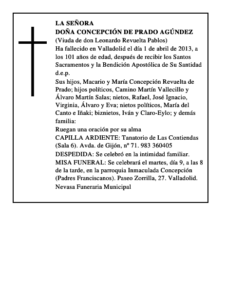 Doña Concepción de Prado Agúndez
